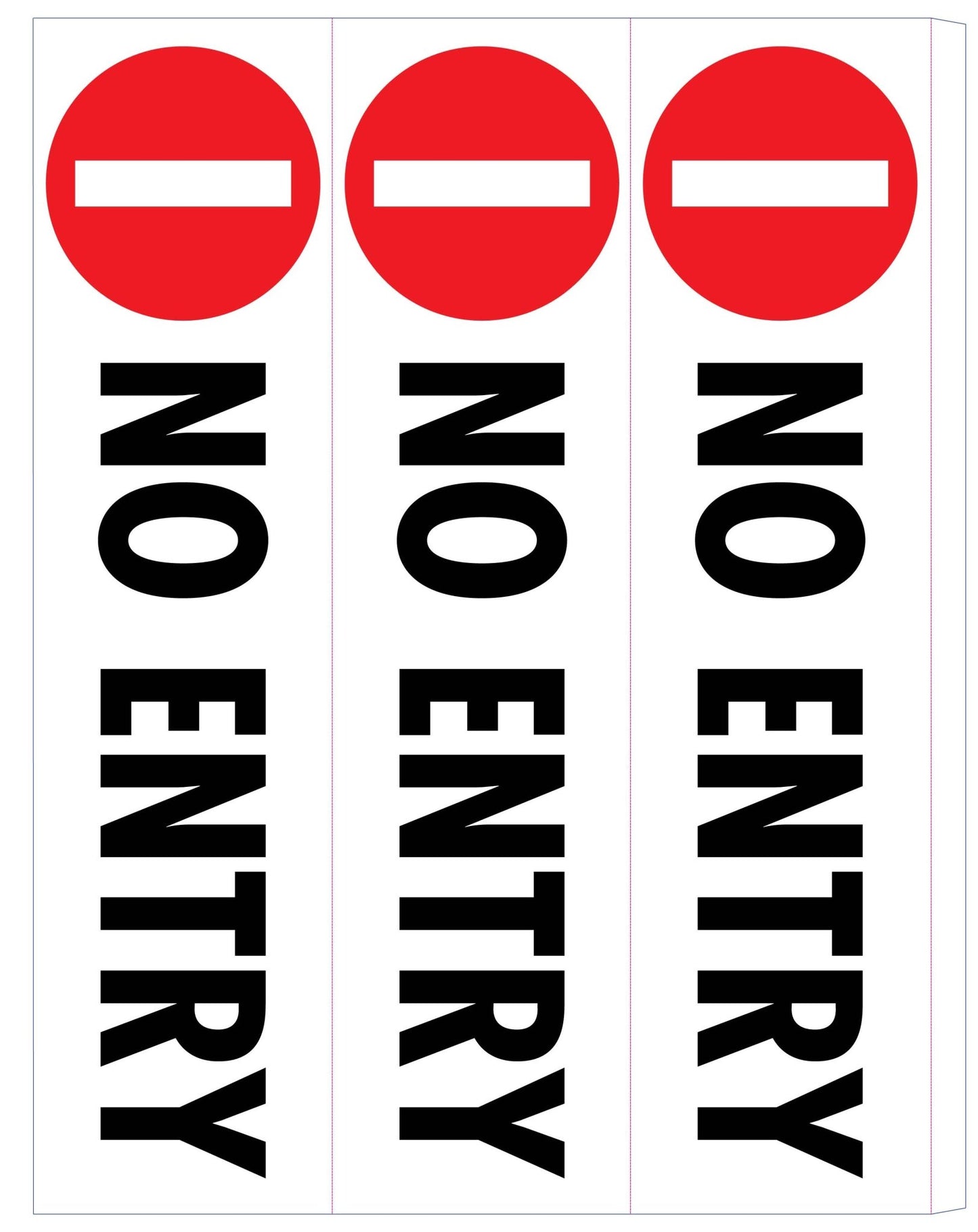 No Entry - Corflute Bollard Cover - New Signs