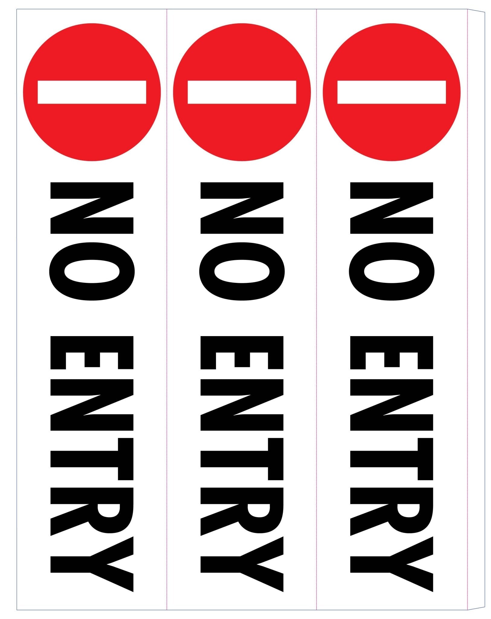 No Entry - Corflute Bollard Cover - New Signs