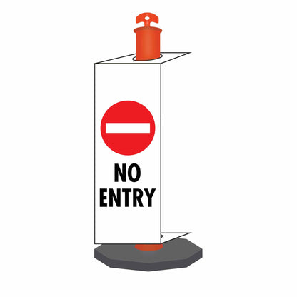 No Entry - Corflute Bollard Traffic Signs - New Signs