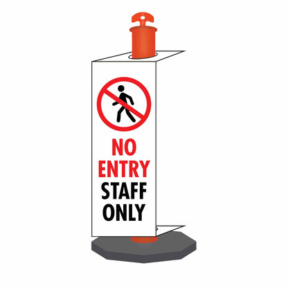 No Entry Staff Only - Corflute Bollard Traffic Signs - New Signs