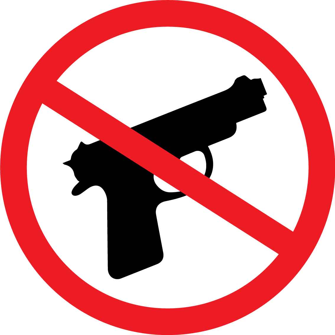 No Fire Arms Decal - New Signs