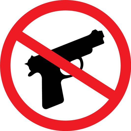 No Fire Arms Decal - New Signs