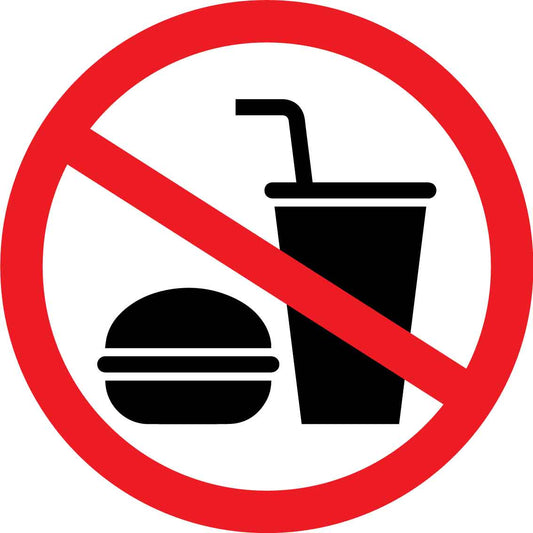 No Food Or Drinks Decal - New Signs
