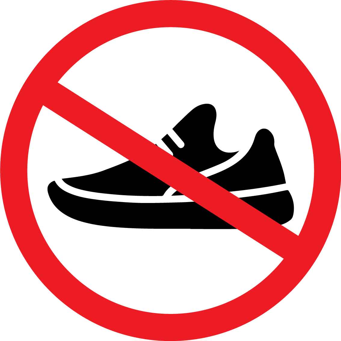 No Footwear Decal - New Signs