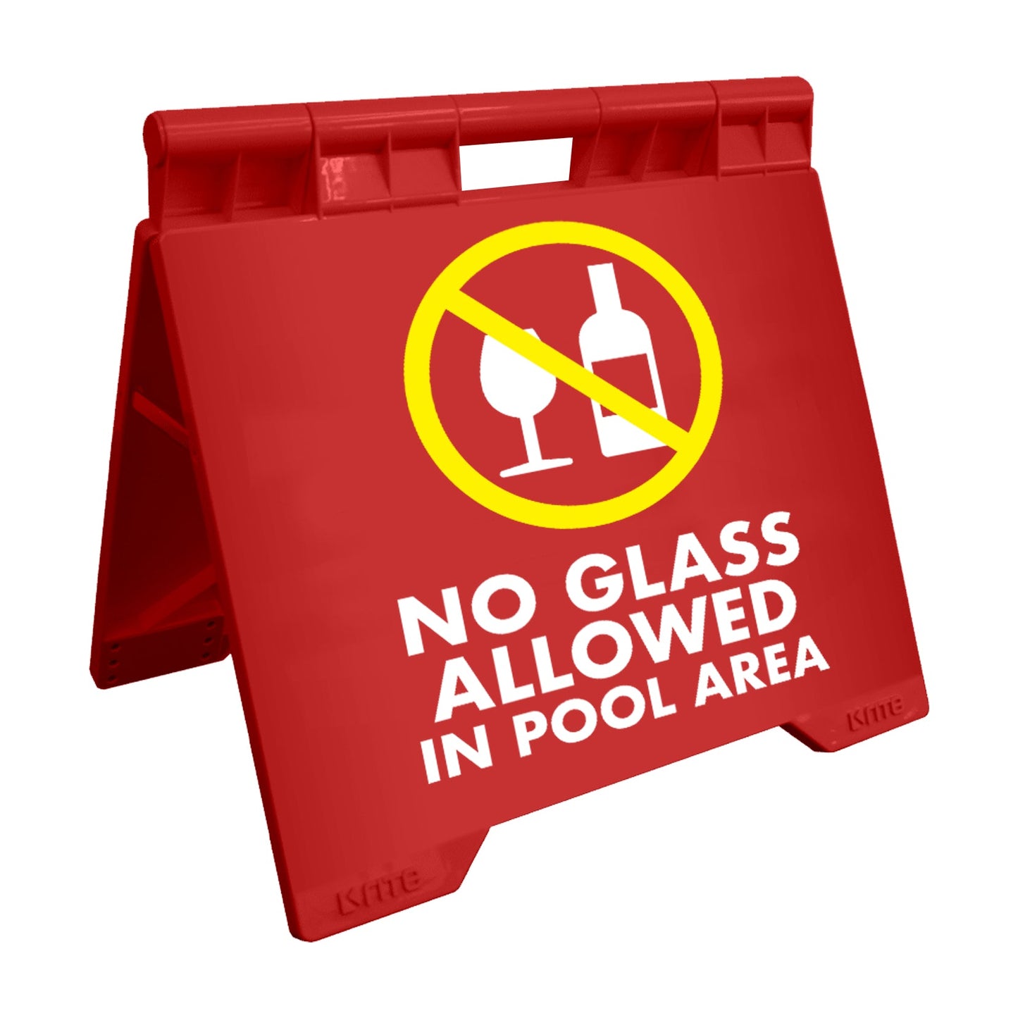 No Glass Allowed In Pool Area - Evarite A - Frame Sign - New Signs