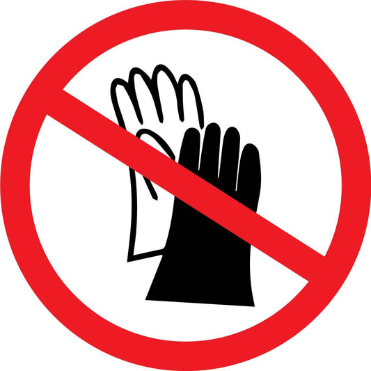 No Gloves Decal - New Signs