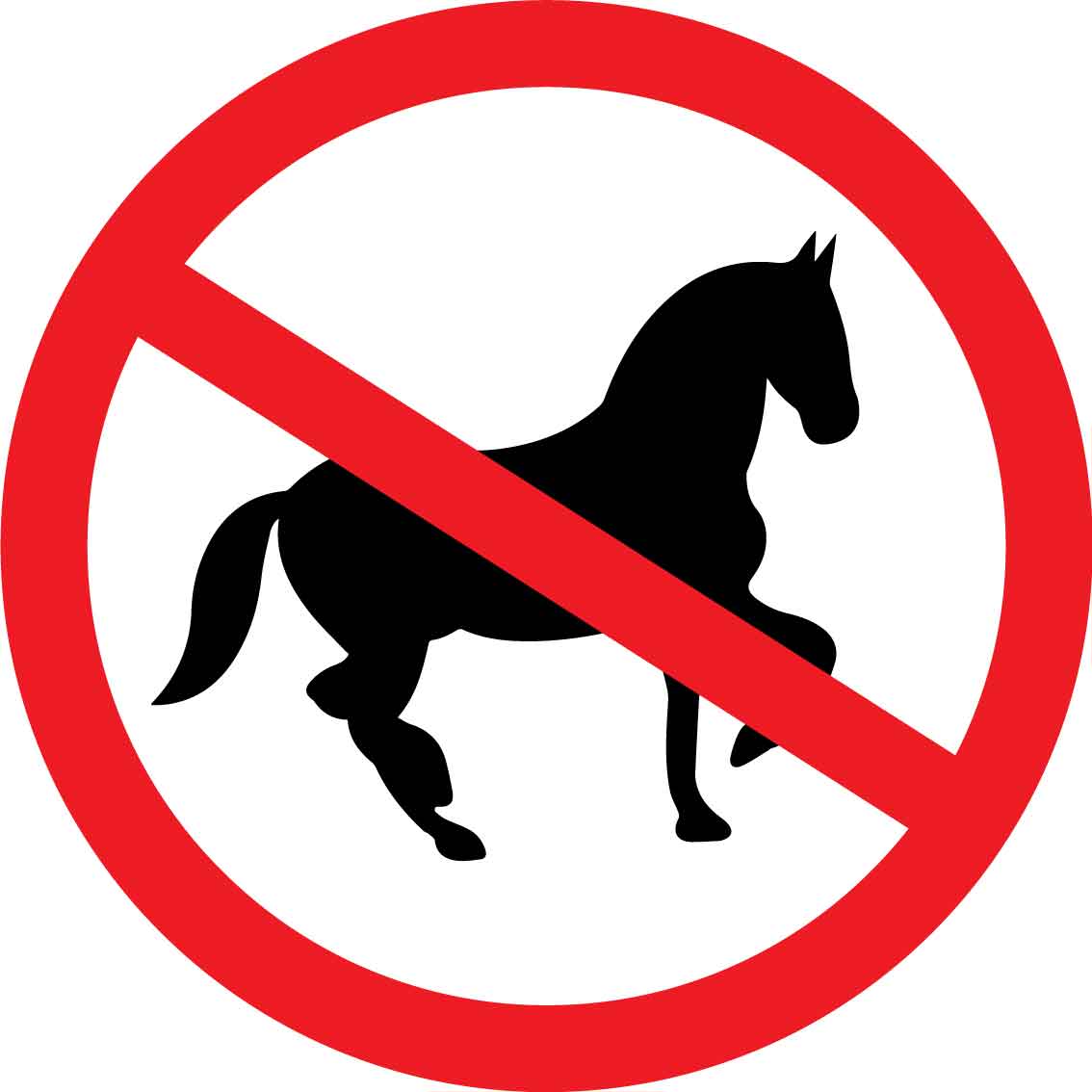 No Horses Decal - New Signs