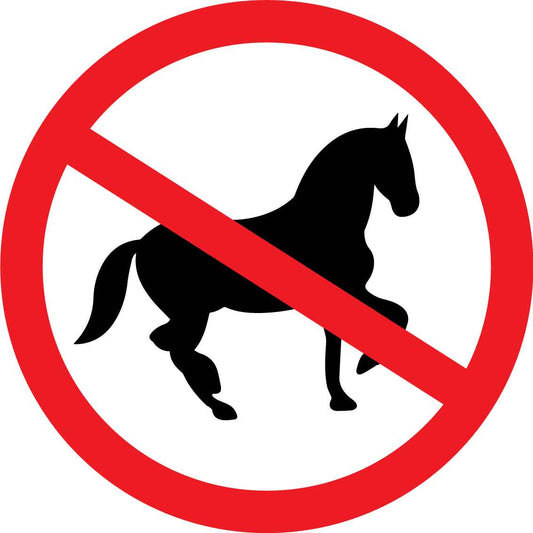 No Horses Decal - New Signs