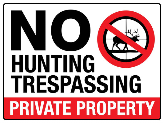 No Hunting Trespassing Sign - New Signs