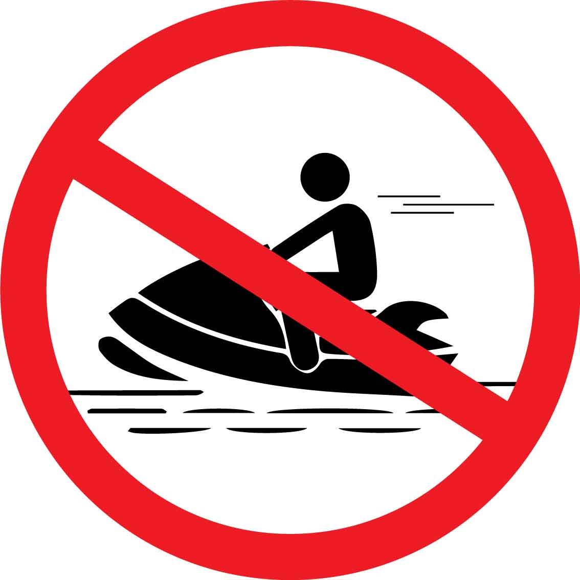 No Jetski Decal - New Signs
