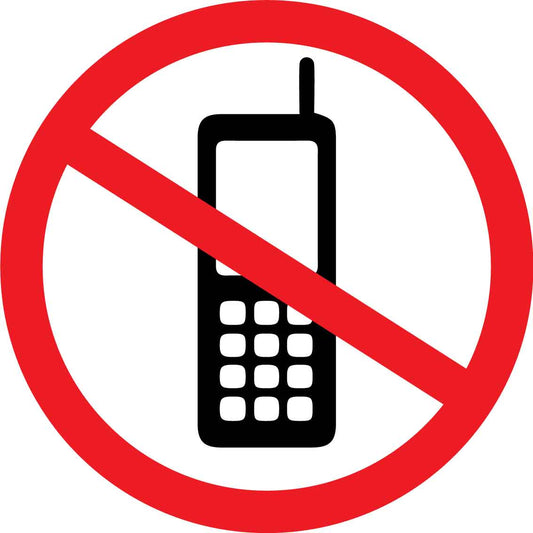 No Mobile Phones Decal - New Signs