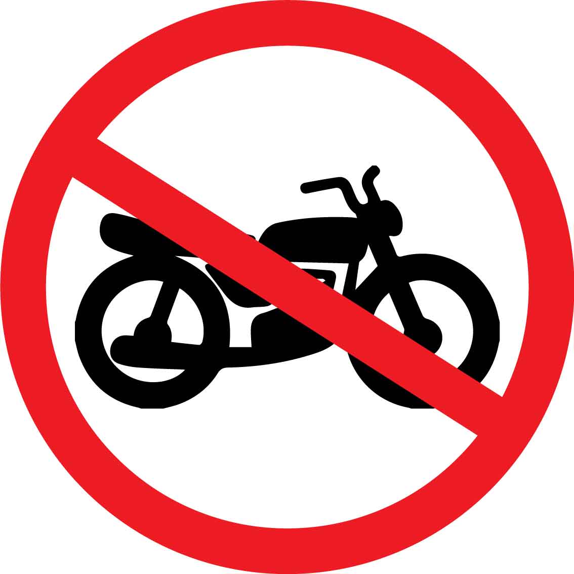 No Motorcycle Decal - New Signs