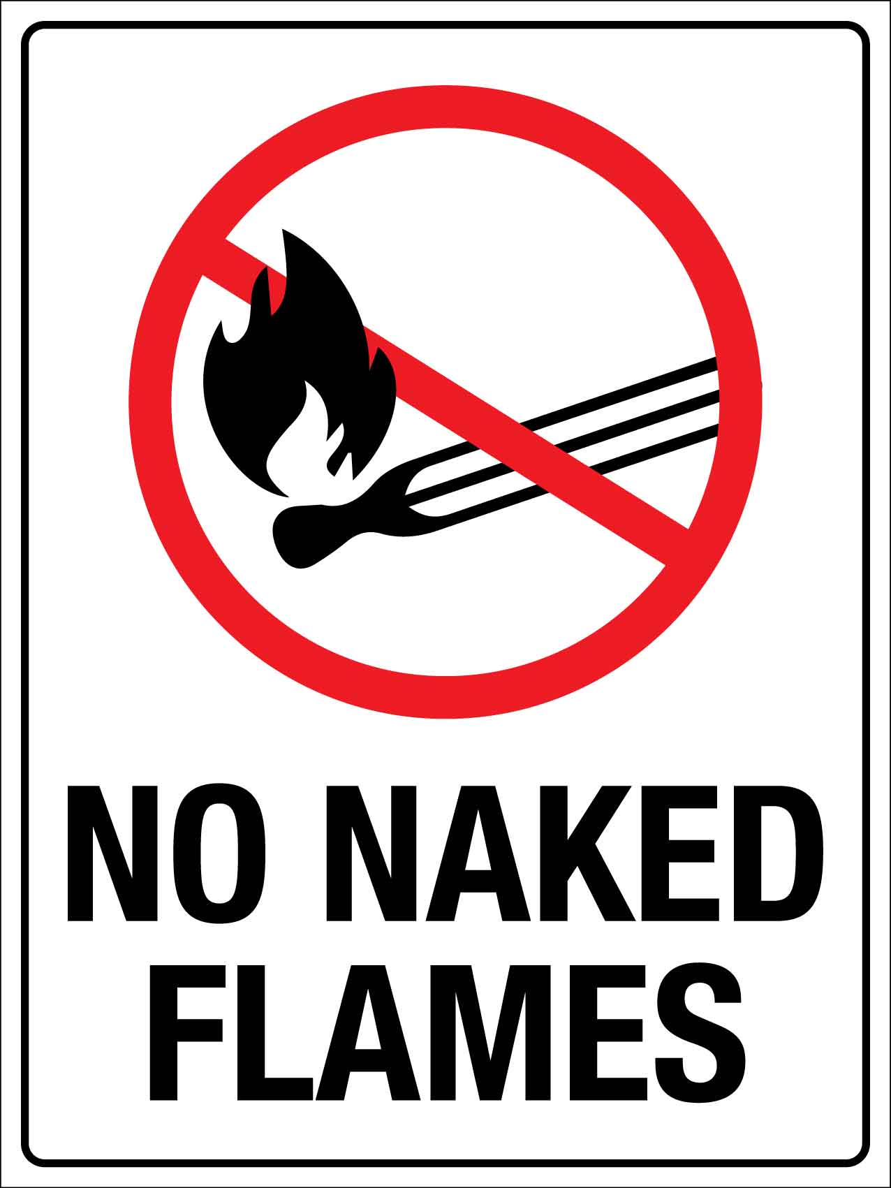 No Naked Flames Sign - New Signs