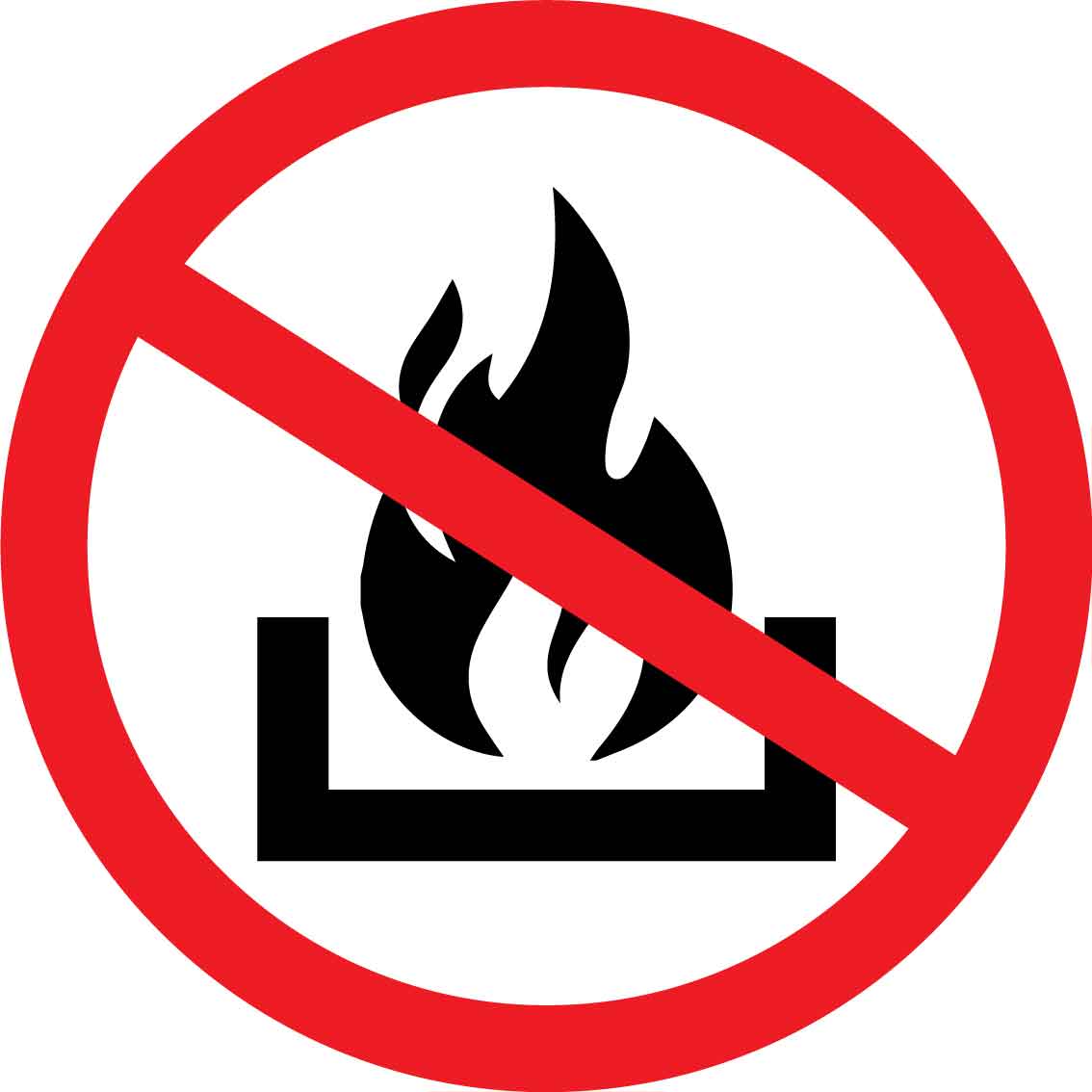 No Open Fires Decal - New Signs