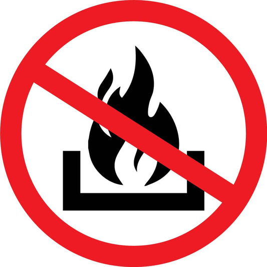 No Open Fires Decal - New Signs