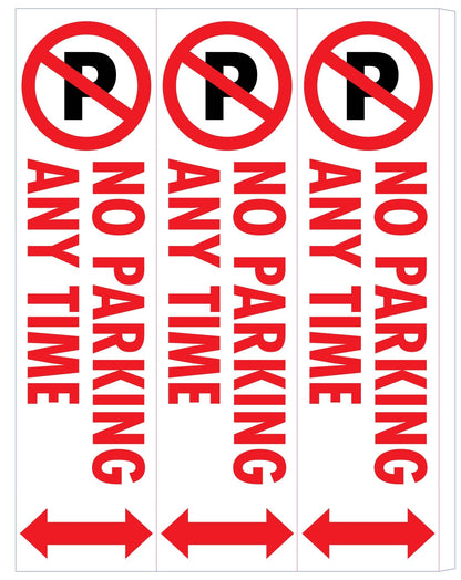 No Parking Any Time - Corflute Bollard Cover - New Signs