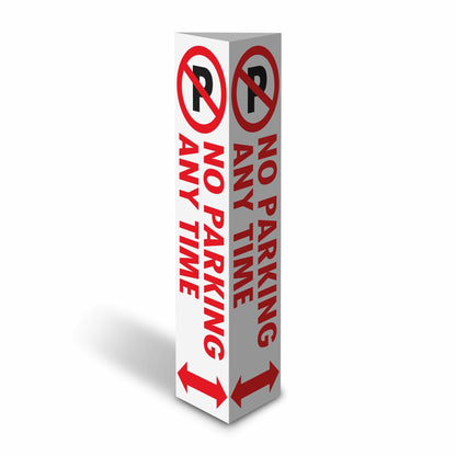 No Parking Any Time - Corflute Bollard Cover - New Signs