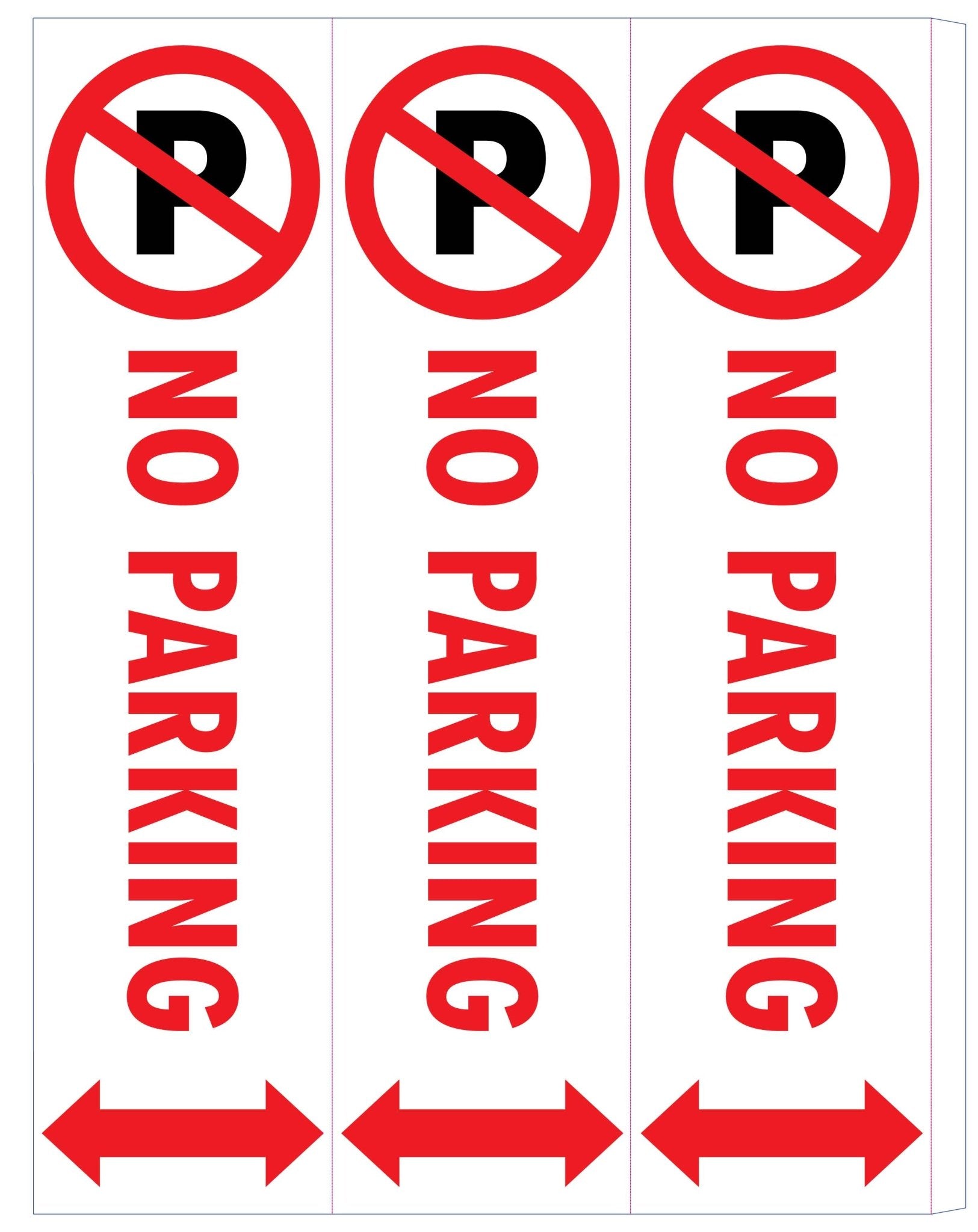 No Parking Arrows - Corflute Bollard Cover - New Signs