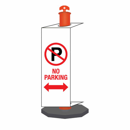 No Parking Arrows - Corflute Bollard Traffic Signs - New Signs