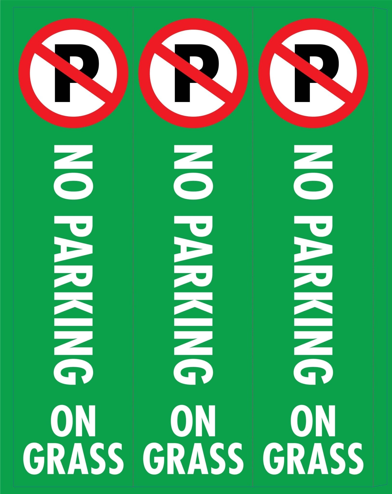 No Parking On Grass - Corflute Bollard Cover - New Signs