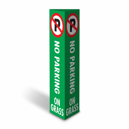 No Parking On Grass - Corflute Bollard Cover - New Signs