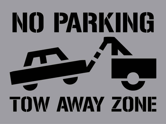 No Parking Tow Away Zone - Aluminium Composite Stencil - New Signs