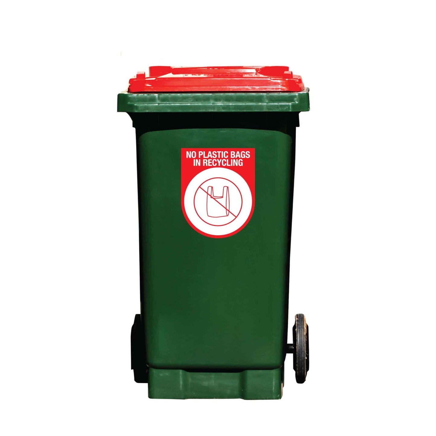 No Plastic Bags Arch Wheelie Bin Stickers - New Signs