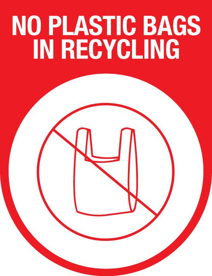No Plastic Bags Arch Wheelie Bin Stickers - New Signs