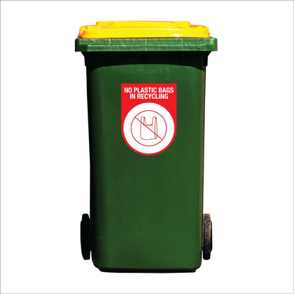 No Plastic Bags Arch Wheelie Bin Stickers - New Signs