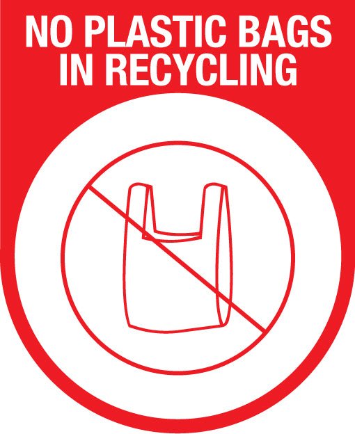 No Plastic Bags Arch Wheelie Bin Stickers - New Signs