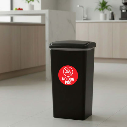 No Plastic Bags in Recycling Circle Bin Sticker - New Signs