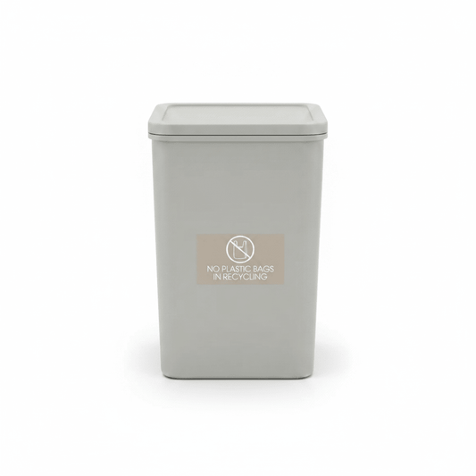 No Plastic Bags in Recycling Fawn Background Bin Sticker - New Signs