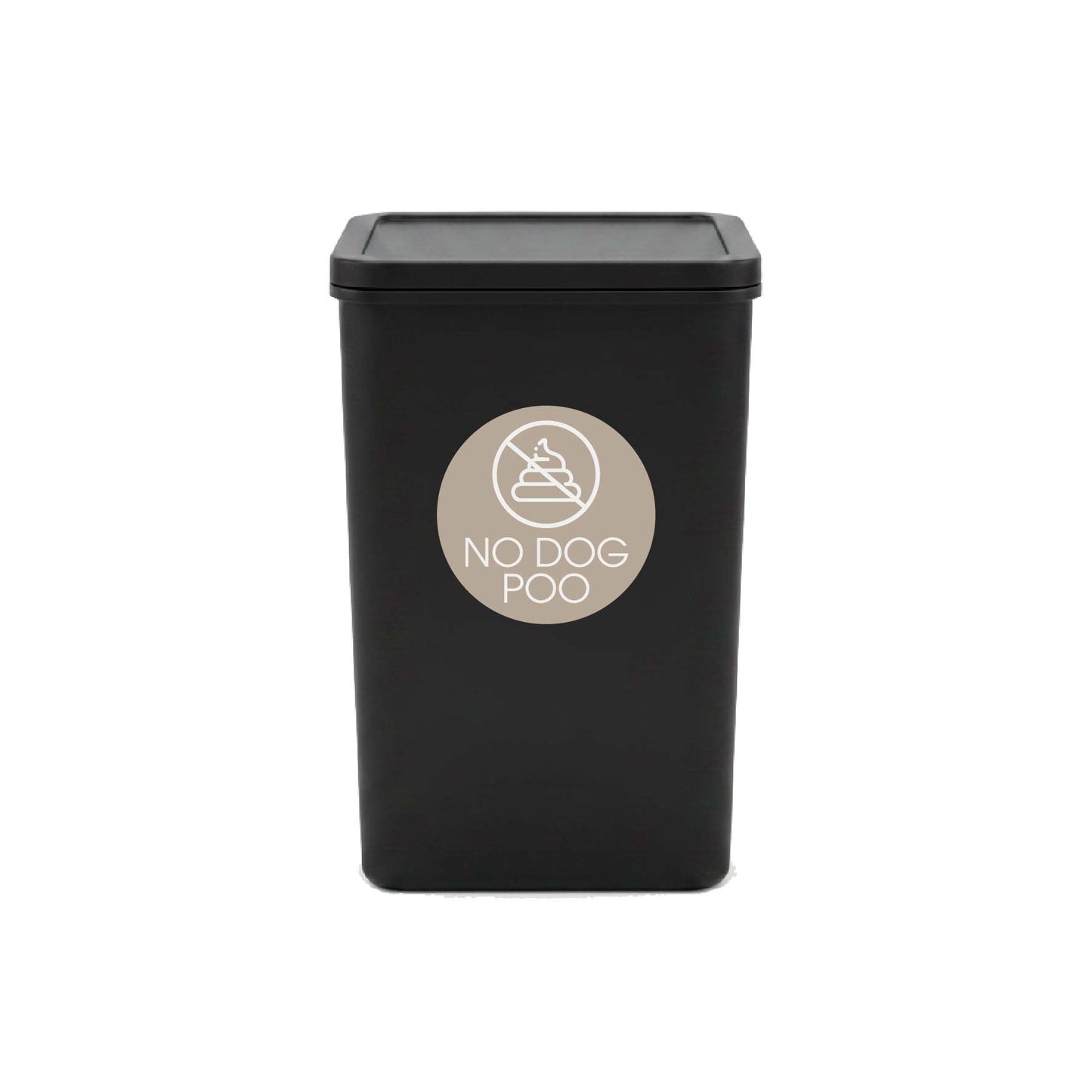 No Plastic Bags in Recycling Fawn Background Circle Bin Sticker - New Signs