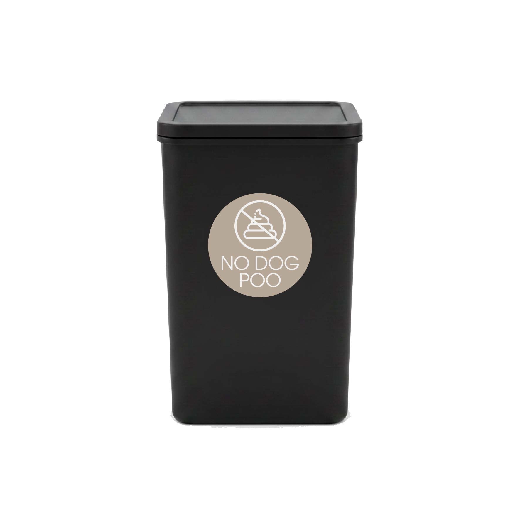 No Plastic Bags in Recycling Fawn Background Circle Bin Sticker - New Signs