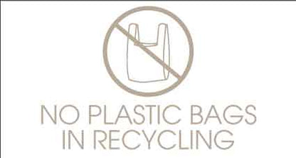 No Plastic Bags in Recycling Fawn Bin Sticker - New Signs