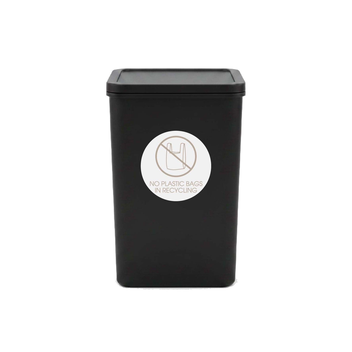 No Plastic Bags in Recycling Fawn Circle Bin Sticker - New Signs