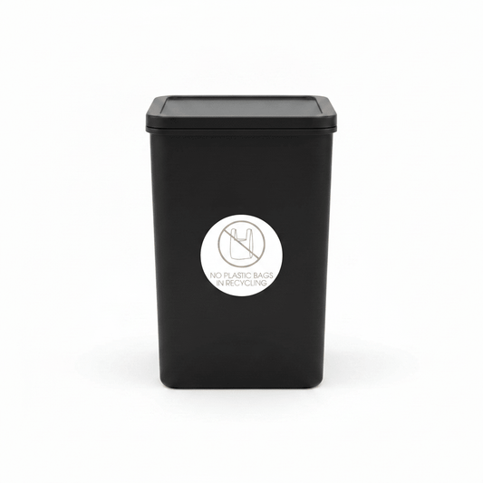 No Plastic Bags in Recycling Fawn Circle Bin Sticker - New Signs