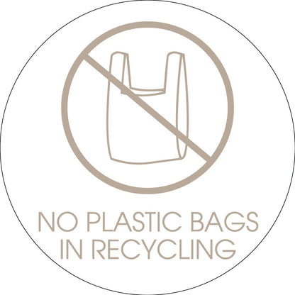 No Plastic Bags in Recycling Fawn Circle Bin Sticker - New Signs