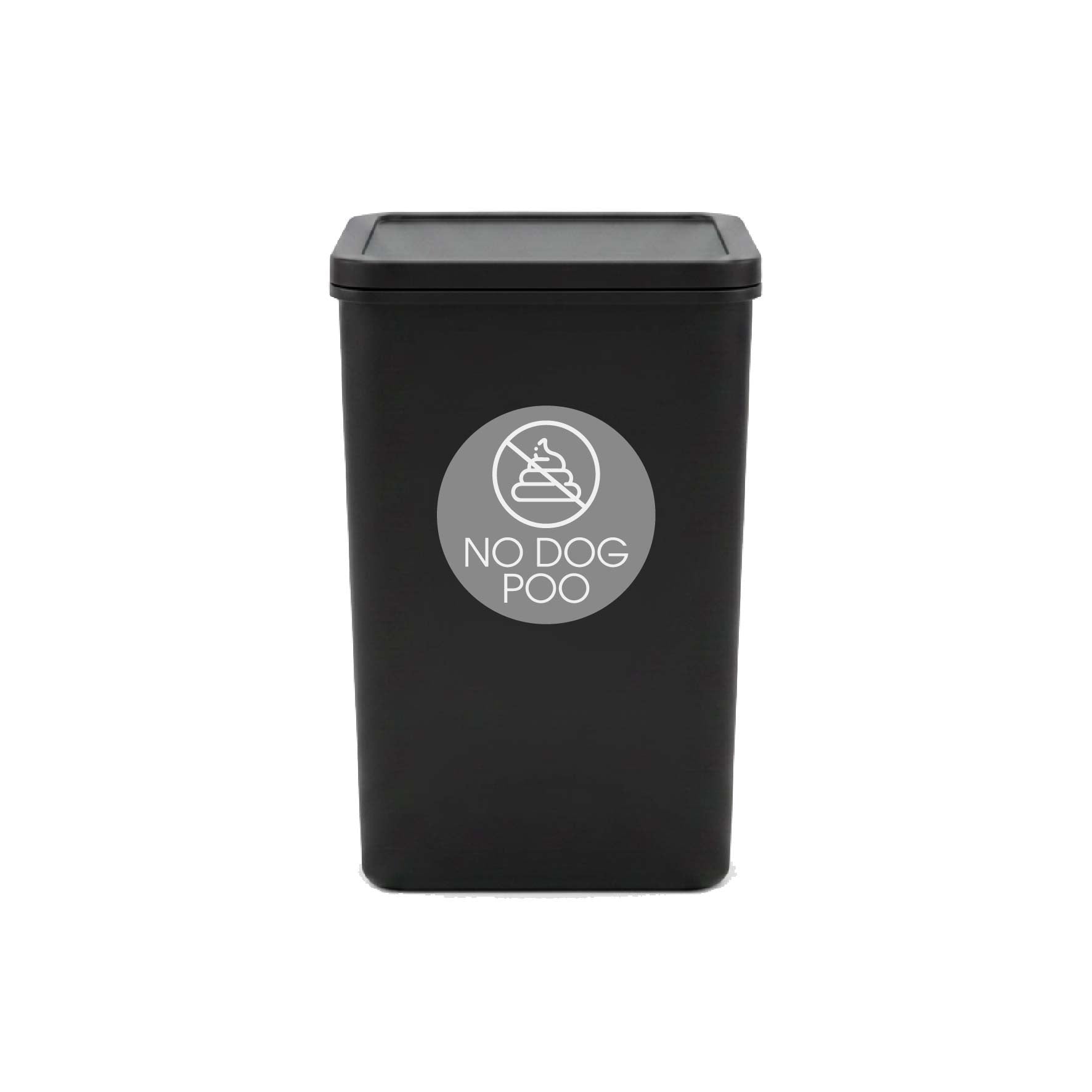 No Plastic Bags in Recycling Grey Background Circle Bin Sticker - New Signs