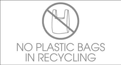 No Plastic Bags in Recycling Grey Bin Sticker - New Signs