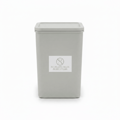 No Plastic Bags in Recycling Grey Bin Sticker - New Signs