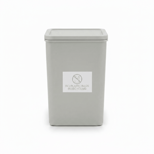 No Plastic Bags in Recycling Grey Bin Sticker - New Signs
