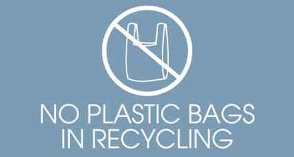 No Plastic Bags in Recycling Ocean Background Bin Sticker - New Signs