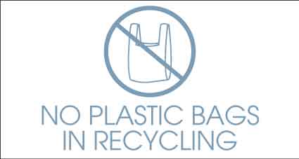 No Plastic Bags in Recycling Ocean Bin Sticker - New Signs