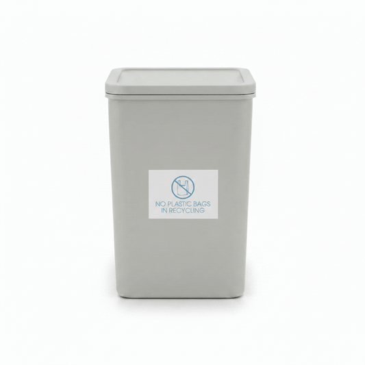 No Plastic Bags in Recycling Ocean Bin Sticker - New Signs