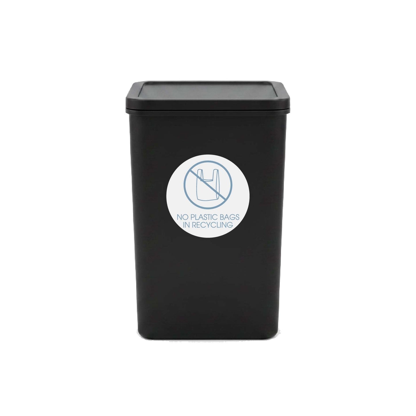 No Plastic Bags in Recycling Ocean Circle Bin Sticker - New Signs