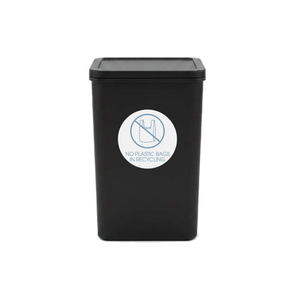 No Plastic Bags in Recycling Ocean Circle Bin Sticker - New Signs