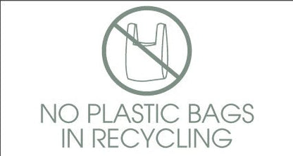 No Plastic Bags in Recycling Sage Bin Sticker - New Signs