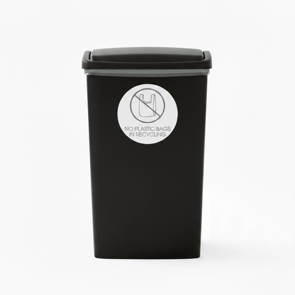No Plastic Bags in Recycling Sage Circle Bin Sticker - New Signs