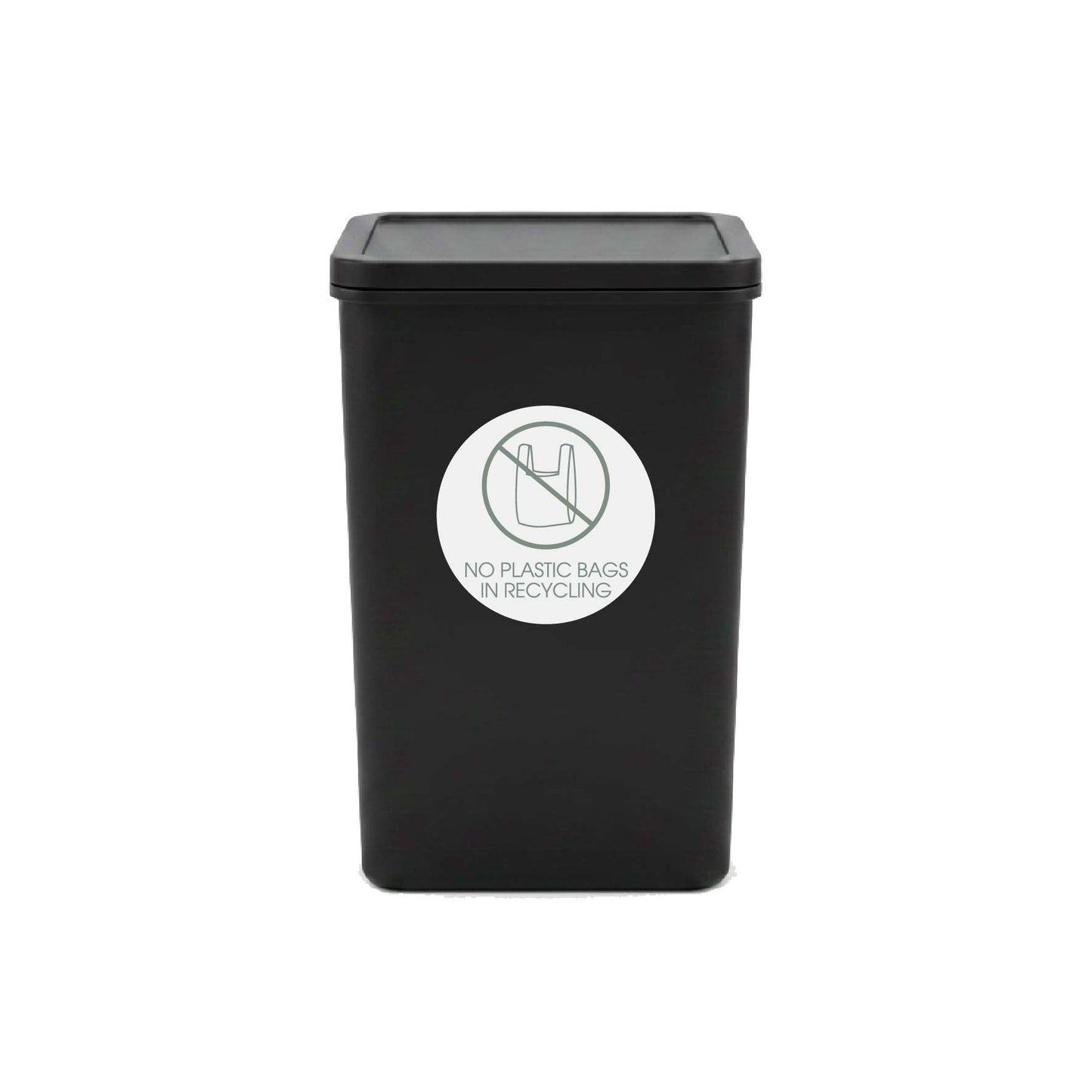 No Plastic Bags in Recycling Sage Circle Bin Sticker - New Signs